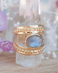 Gold Plated 18k Labradorite Ring * Gemstone * Handmade * Statement * Gift for Her * Jewelry *Bycila*February Birthstone*Bohemian*Boho*BJR224