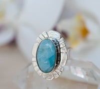 Larimar Ring * Sterling Silver 925 * Gemstone * Natural * Statement * Handmade * Semi Precious Stone * Bohemian * Chic * Boho * BJR193
