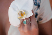 Aqua Chalcedony Ring * Sterling Silver 925 * Statement * Gemstone * Bycila *Handmade * November* December Birthstone *Sagittarius BJR023