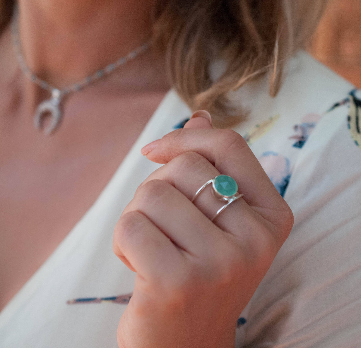 Aqua Chalcedony Ring * Sterling Silver 925 * Statement * Gemstone * Bycila *Handmade * November* December Birthstone *Sagittarius BJR023