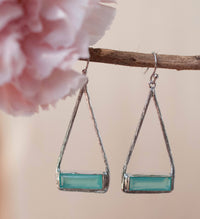 Marina Earrings * Aqua Chalcedony * Gold Plated 18k, Silver Plated or Rose Gold Plated * BJE005B