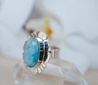 Larimar Ring * Sterling Silver 925 * Gemstone * Natural * Statement * Handmade * Semi Precious Stone * Bohemian * Chic * Boho * BJR193