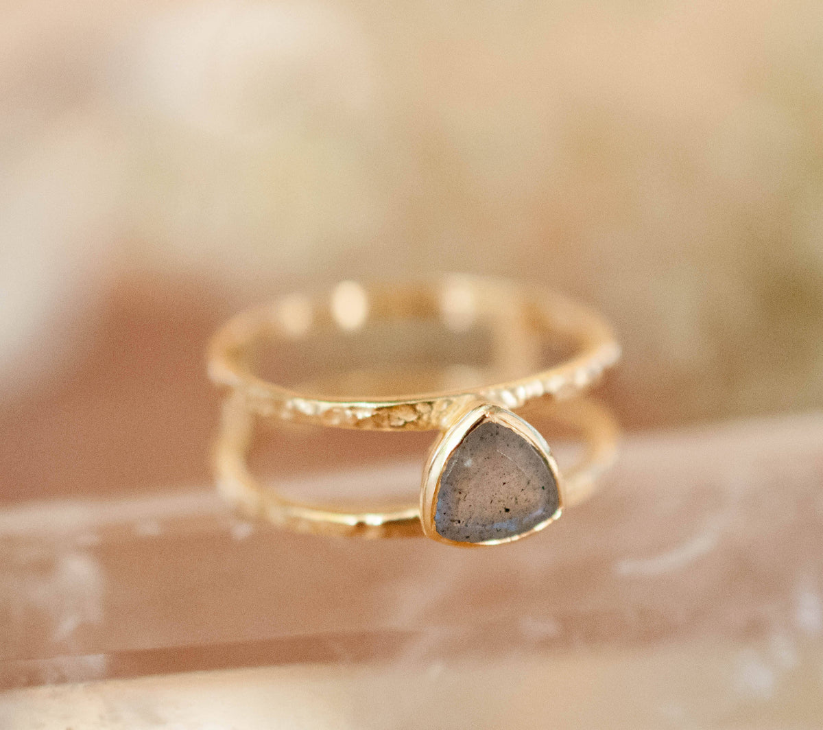 Labradorite Triangle Ring * Gold * Statement * Gemstone * Bridal *Bridesmaid * Wedding * Organic * Everyday* Triangular * Triangulum BJR082