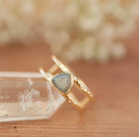 Labradorite Triangle Ring * Gold * Statement * Gemstone * Bridal *Bridesmaid * Wedding * Organic * Everyday* Triangular * Triangulum BJR082