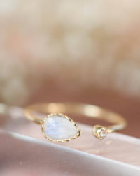 Moonstone Ring * Gold Vermeil or Sterling Silver 925* Adjustable * Statement *Gemstone* White* Handmade*Gift for Her*June Birthstone BJR036