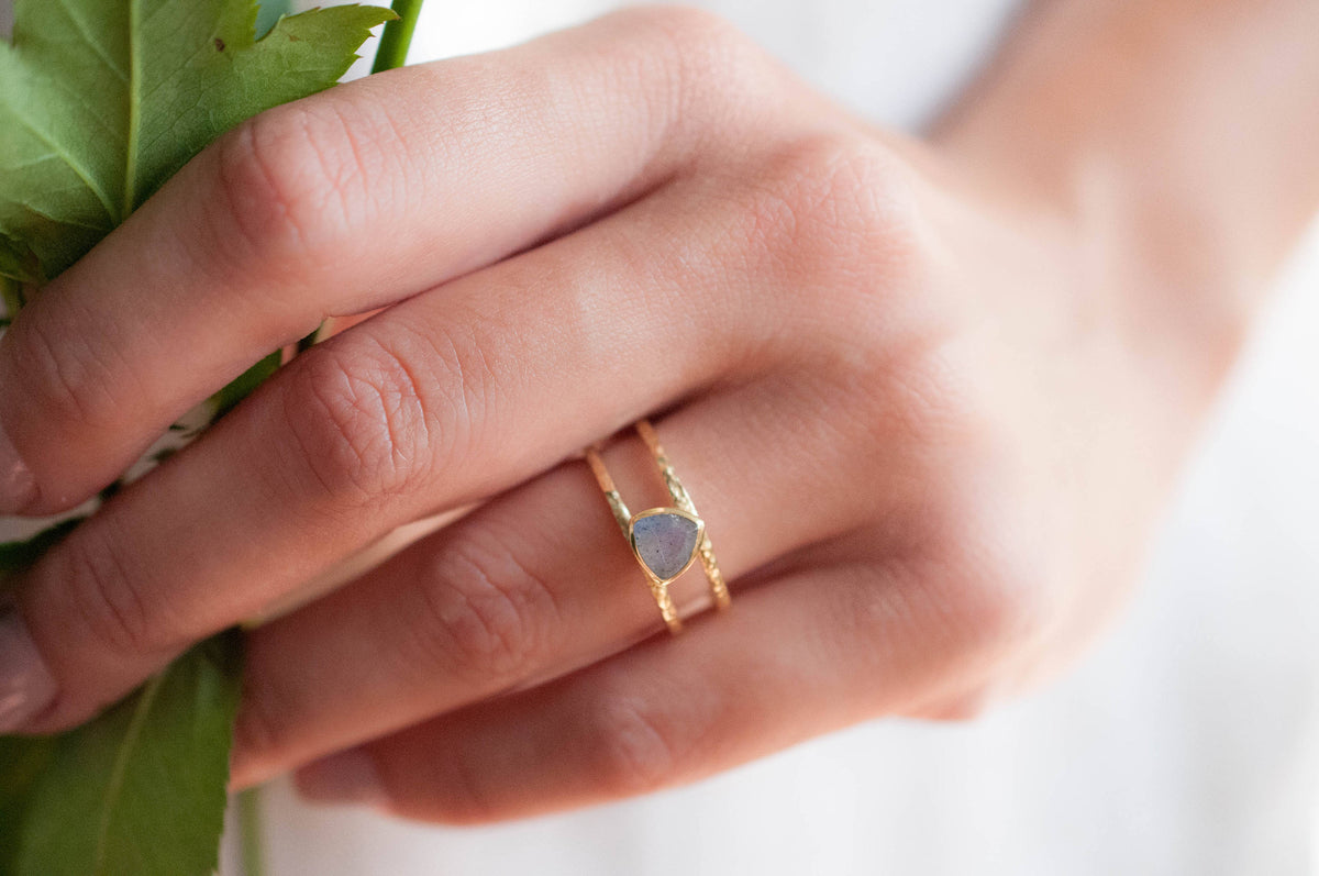 Labradorite Triangle Ring * Gold * Statement * Gemstone * Bridal *Bridesmaid * Wedding * Organic * Everyday* Triangular * Triangulum BJR082