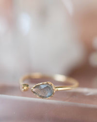 Labradorite Ring *Adjustable Gold Vermeil or Sterling Silver 925 * Statement*Gemstone * Wedding Bridesmaid *Boho *Bohemian *Handmade BJR035