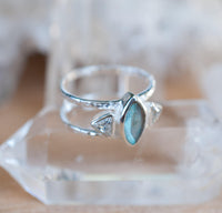 Labradorite & White Topaz Ring * Sterling Silver Ring * Statement Ring *Gemstone Ring * Labradorite * Bridal Ring *Wedding Ring  * BJR147