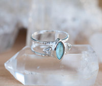 Labradorite & White Topaz Ring * Sterling Silver Ring * Statement Ring *Gemstone Ring * Labradorite * Bridal Ring *Wedding Ring  * BJR147