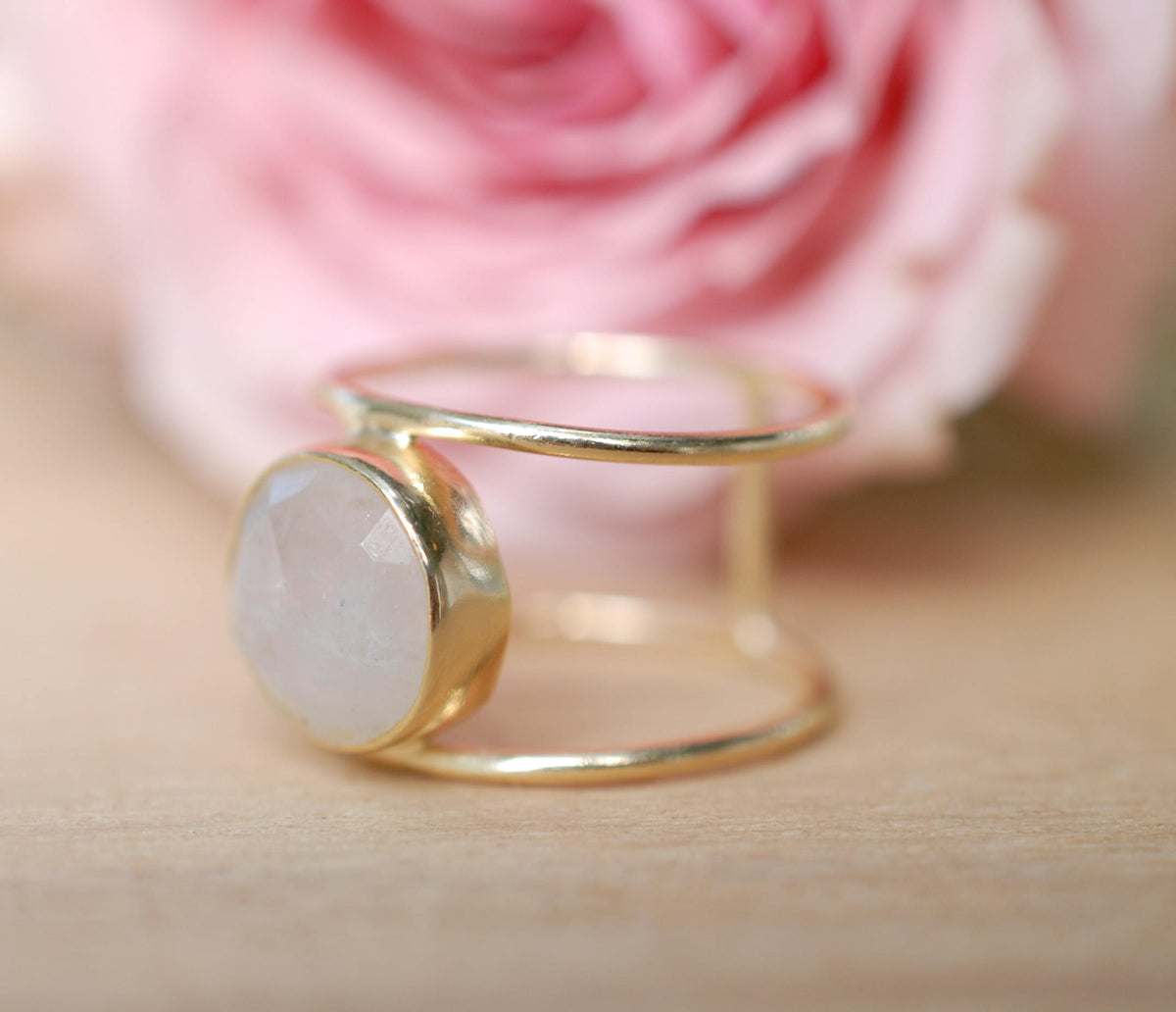 Moonstone Ring * Gold Ring * Statement Ring * Gemstone Ring * Labradorite * Bridal Ring * Wedding Ring * Organic Ring * Natural * BJR007