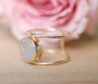 Moonstone Ring * Gold Ring * Statement Ring * Gemstone Ring * Labradorite * Bridal Ring * Wedding Ring * Organic Ring * Natural * BJR007