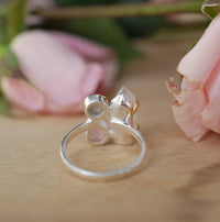 Crystal, Rose Quartz & Labradorite Sterling Silver 925 and Gold Vermeil *Crystal Quartz *Gemstones* Handmade Jewelry* Bycila* BJR056