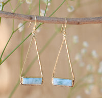Marina Earrings * Larimar * Gold Plated 18k or Silver Plated * BJE008A