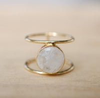 Moonstone Ring * Gold Ring * Statement Ring * Gemstone Ring * Labradorite * Bridal Ring * Wedding Ring * Organic Ring * Natural * BJR007