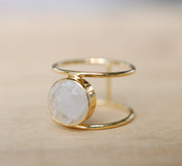 Moonstone Ring * Gold Ring * Statement Ring * Gemstone Ring * Labradorite * Bridal Ring * Wedding Ring * Organic Ring * Natural * BJR007
