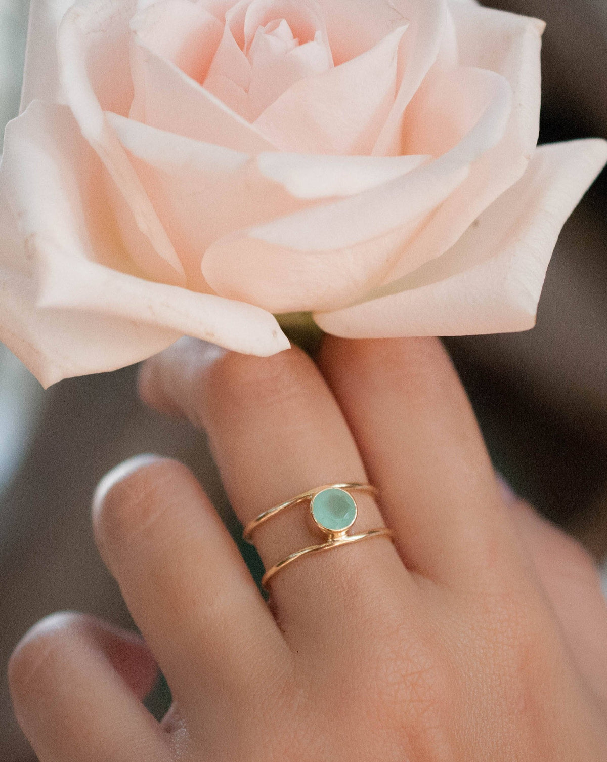 Gabriela Ring * Aqua Chalcedony * Gold Vermeil * BJR029 * Bycila