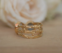 Labradorite Ring * Moonstone Gold Ring * Statement Ring * Gemstone Ring * Pink * Bridal Ring * Wedding Ring * Organic Ring * Natural*BJR089