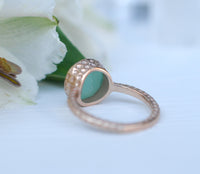 Aqua Chalcedony Rose Gold Ring * Boho * Organic * handmade * Gypsy * Bridesmaid* Solitaire * Bridal * BJR214