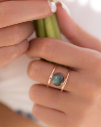 Labradorite Rose Gold Ring * Statement Ring * Gemstone Ring * Labradorite * Bridal Ring * Wedding Ring * Organic Ring * Natural * BJR006