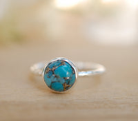Turquoise Ring* Silver Ring * Boho Ring* Blue Ring * Gypsy Ring * Handmade * Hippie * Sterling Silver Ring * Copper Turquoise Jewelry BJR064