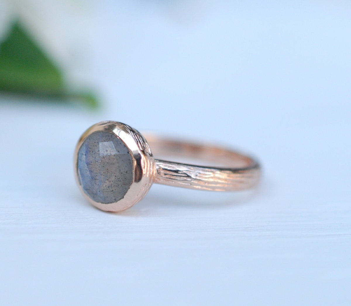 Rainbow Labradorite Rose Gold Ring * Boho * Organic * handmade * Gypsy * Bridesmaid* Solitaire * Bridal * BJR209