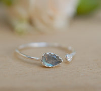 Labradorite Ring *Adjustable Sterling Silver 925 * Statement*Gemstone * Wedding Bridesmaid *Boho *Bohemian *Handmade BJR039