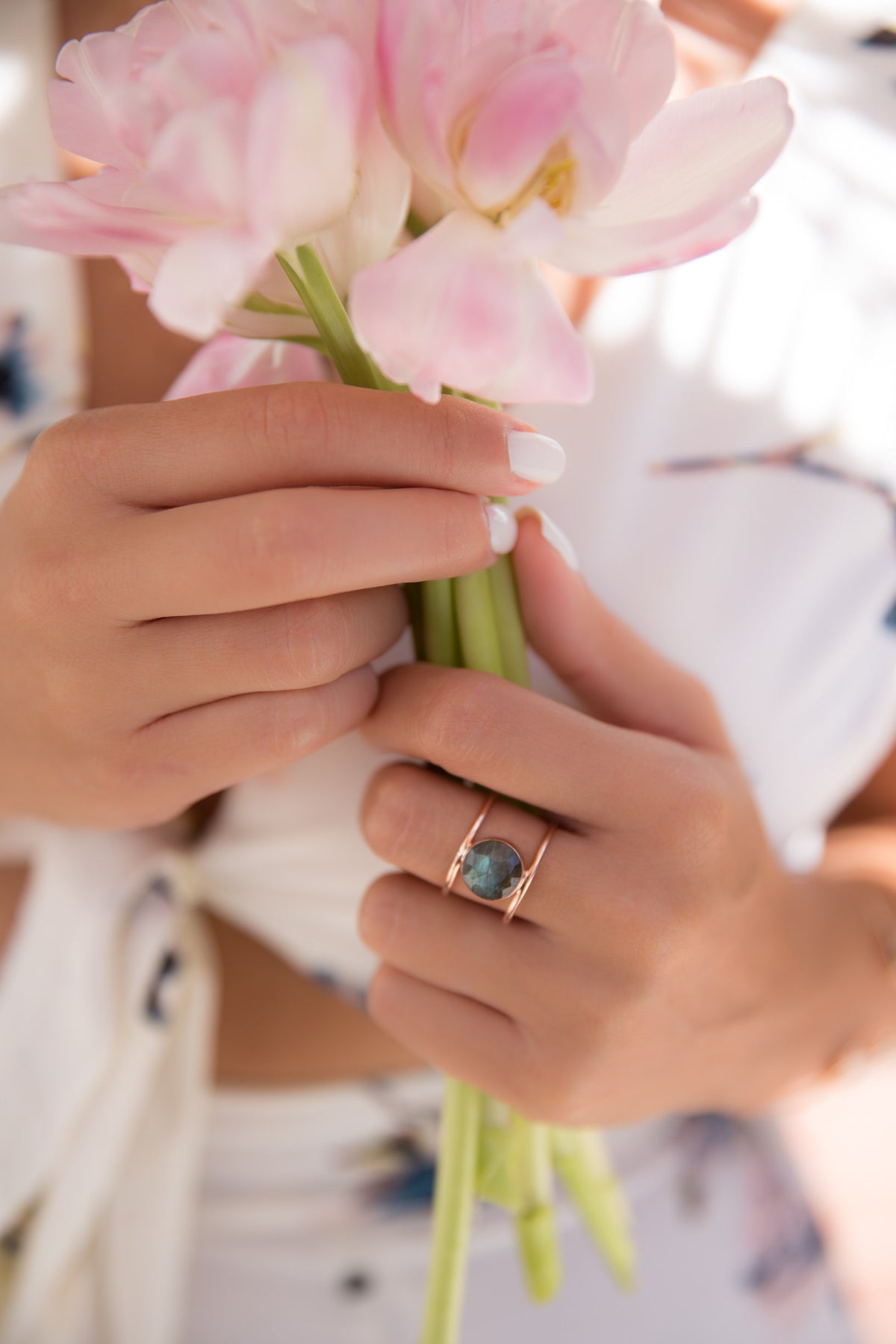 Labradorite Rose Gold Ring * Statement Ring * Gemstone Ring * Labradorite * Bridal Ring * Wedding Ring * Organic Ring * Natural * BJR006