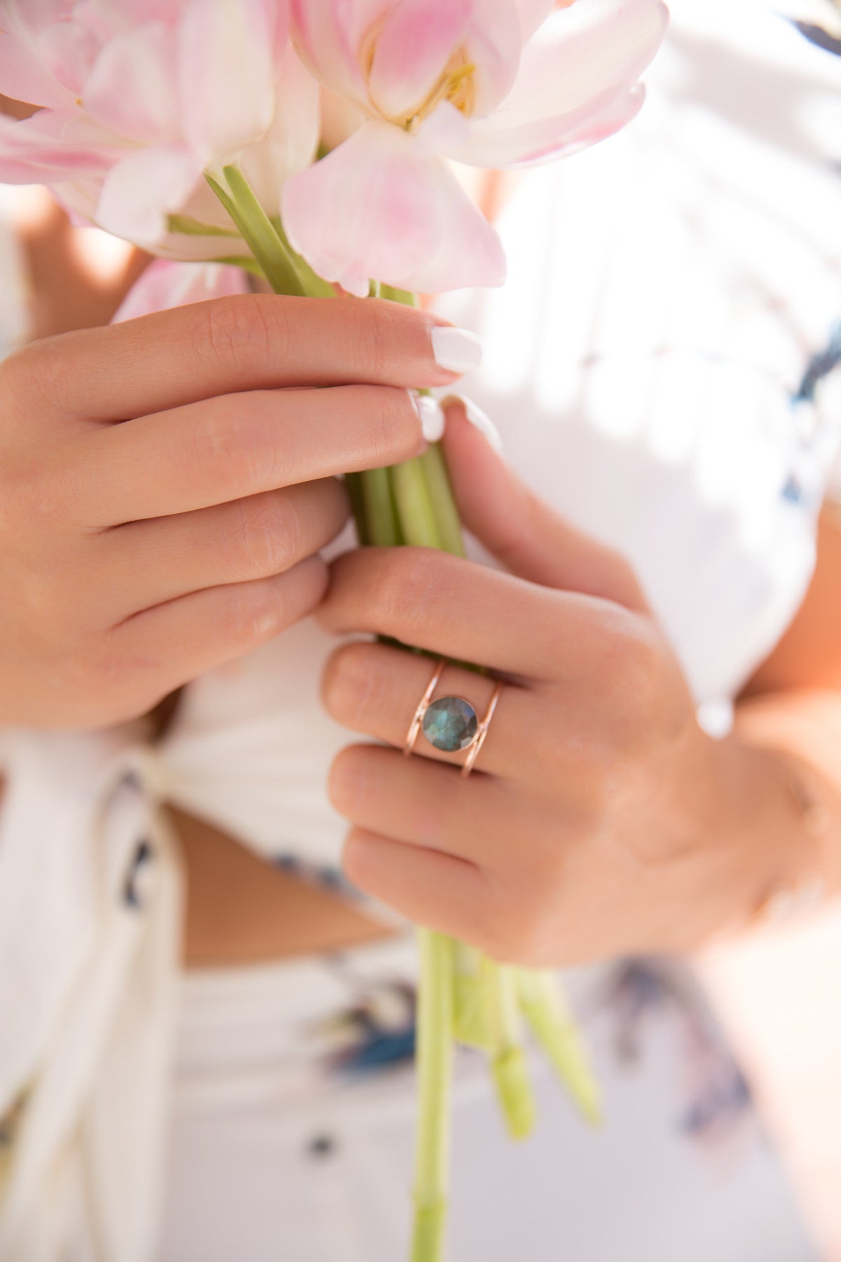 Labradorite Rose Gold Ring * Statement Ring * Gemstone Ring * Labradorite * Bridal Ring * Wedding Ring * Organic Ring * Natural * BJR006