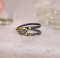 Labradorite Ring * Ruthenium plating * Labradorite *Genuine Gemstones * Handmade * Statement * Natural * Organic * Gift for her * BJR122