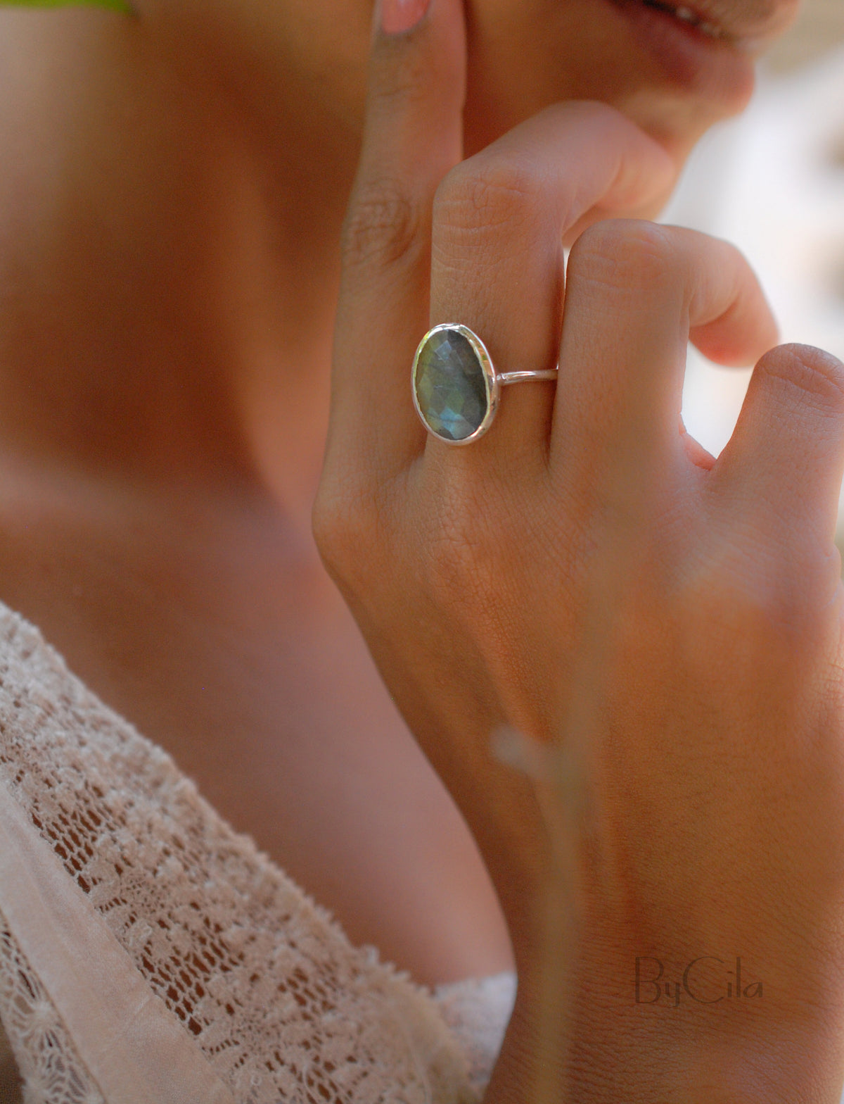 Rainbow Labradorite Sterling Silver Ring * Sterling Silver 925 * Boho * Organic * Gypsy * Bridesmaid*  Bridal * BJR067