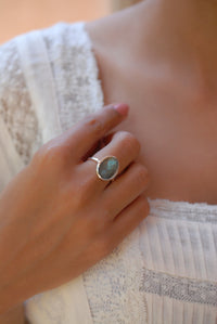 Rainbow Labradorite Sterling Silver Ring * Sterling Silver 925 * Boho * Organic * Gypsy * Bridesmaid*  Bridal * BJR067