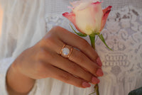 Moonstone Rose Gold Ring * Statement Ring * Gemstone Ring * Rainbow Moonstone * Bridal Ring * Wedding Ring * Organic Ring * Natural * BJR009