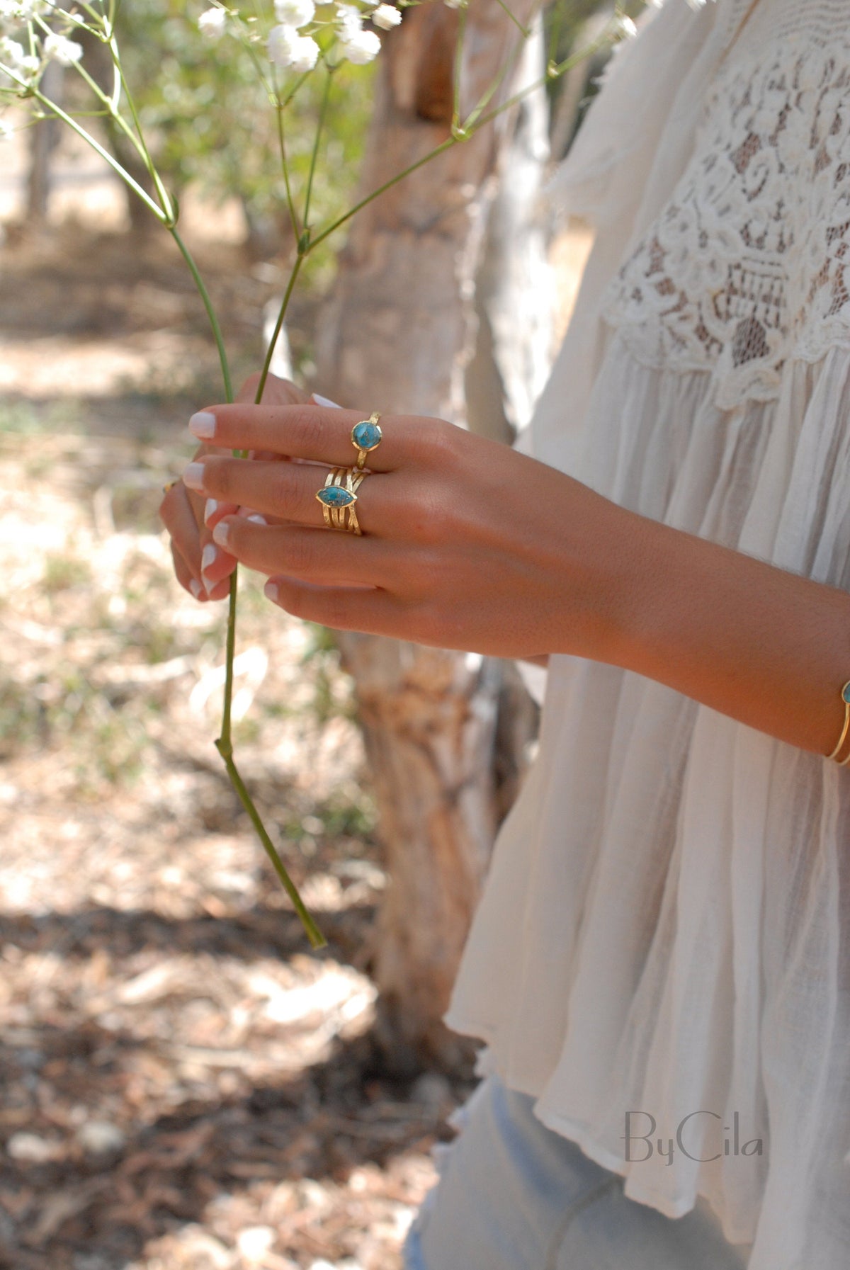 Turquoise Gold Plated Ring *Gold Ring *Statement Ring *Gemstone *Copper Turquoise Ring* Natural *Organic Ring * Ocean* Blue Ring *BJR129