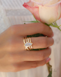 Connie Ring * Moonstone * Gold Plated 18k * BJR128 * Bycila