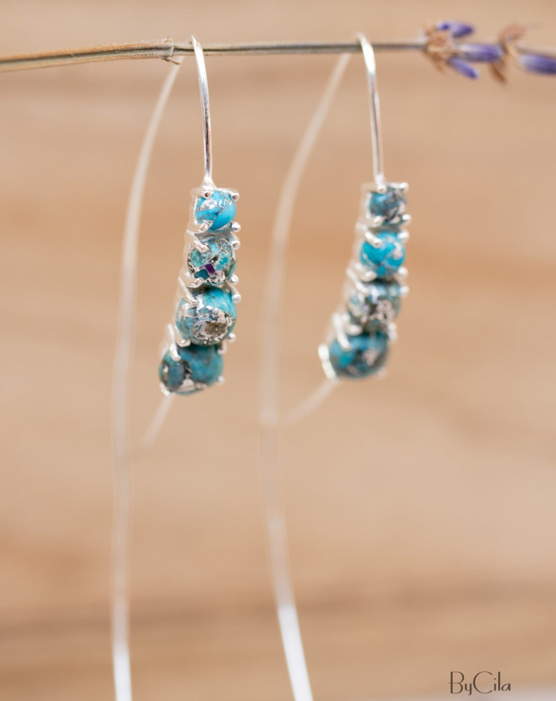 Aja Earrings * Copper Turquoise * Sterling Silver, Rose Gold or Gold Plated * BJE042B