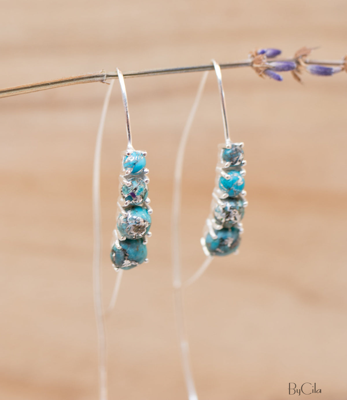 Aja Earrings * Copper Turquoise * Sterling Silver, Rose Gold or Gold Plated * BJE042B