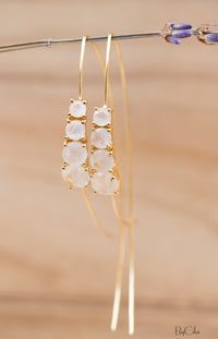 Aja Earrings * Moonstone * Rose Gold, Gold plated  or Sterling Silver * BJE043A