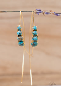 Aja Earrings * Copper Turquoise * Sterling Silver, Rose Gold or Gold Plated * BJE042B