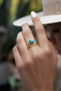 Copper Turquoise Ring *18k Gold Plated Ring* Statement Ring* Gemstone Ring * Blue * Bridal Ring* Wedding Ring *Organic Ring * Natural BJR107
