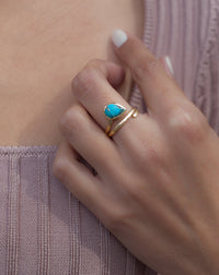 Adri Ring * Copper Turquoise * Gold Plated 18k * BJR107 * Bycila
