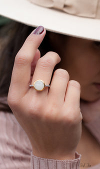 Moonstone Square Ring *  Silver Plated * Statement Ring *Gemstone Ring *Bridal Ring *Organic Ring *Natural * BJR165