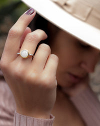 Moonstone Square Ring *  Silver Plated * Statement Ring *Gemstone Ring *Bridal Ring *Organic Ring *Natural * BJR165