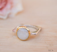 Moonstone Square Ring *  Silver Plated * Statement Ring *Gemstone Ring *Bridal Ring *Organic Ring *Natural * BJR165