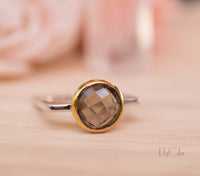 Smoky quartz Square Ring *  Silver Plated * Statement Ring *Gemstone Ring *Bridal Ring *Organic Ring *Natural * BJR167