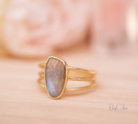 Labradorite Ring * Gold Vermeil*  *Gold * Statement* Gemstone *Bridesmaid *Natural* Handmade *Gift For Her * BJR049