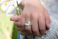 Moonstone & Labradorite Ring * 18k Gold Plated Ring * Statement Ring *Gemstone Ring * handmade * Boho BJR174