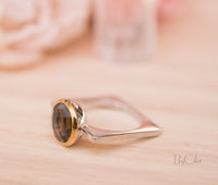 Smoky quartz Square Ring *  Silver Plated * Statement Ring *Gemstone Ring *Bridal Ring *Organic Ring *Natural * BJR167