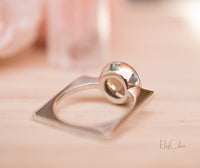 Smoky quartz Square Ring *  Silver Plated * Statement Ring *Gemstone Ring *Bridal Ring *Organic Ring *Natural * BJR167