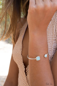 Larimar Bohemian Bangle Bracelet * Gold Plated 18k or Silver Plated * Gemstone * Gypsy * Hippie * Adjustable * Statement * Stacking *BJB005B