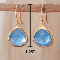 Lihue Earrings * Blue Chalcedony * Gold Plated 18k or Sterling Silver 925 * BJE067A